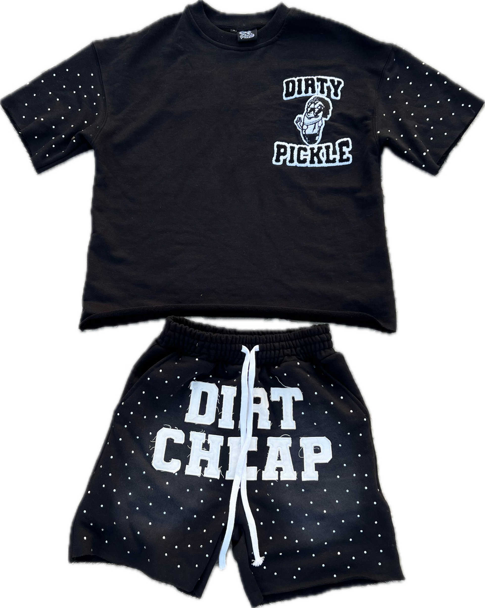 DC black shorts set