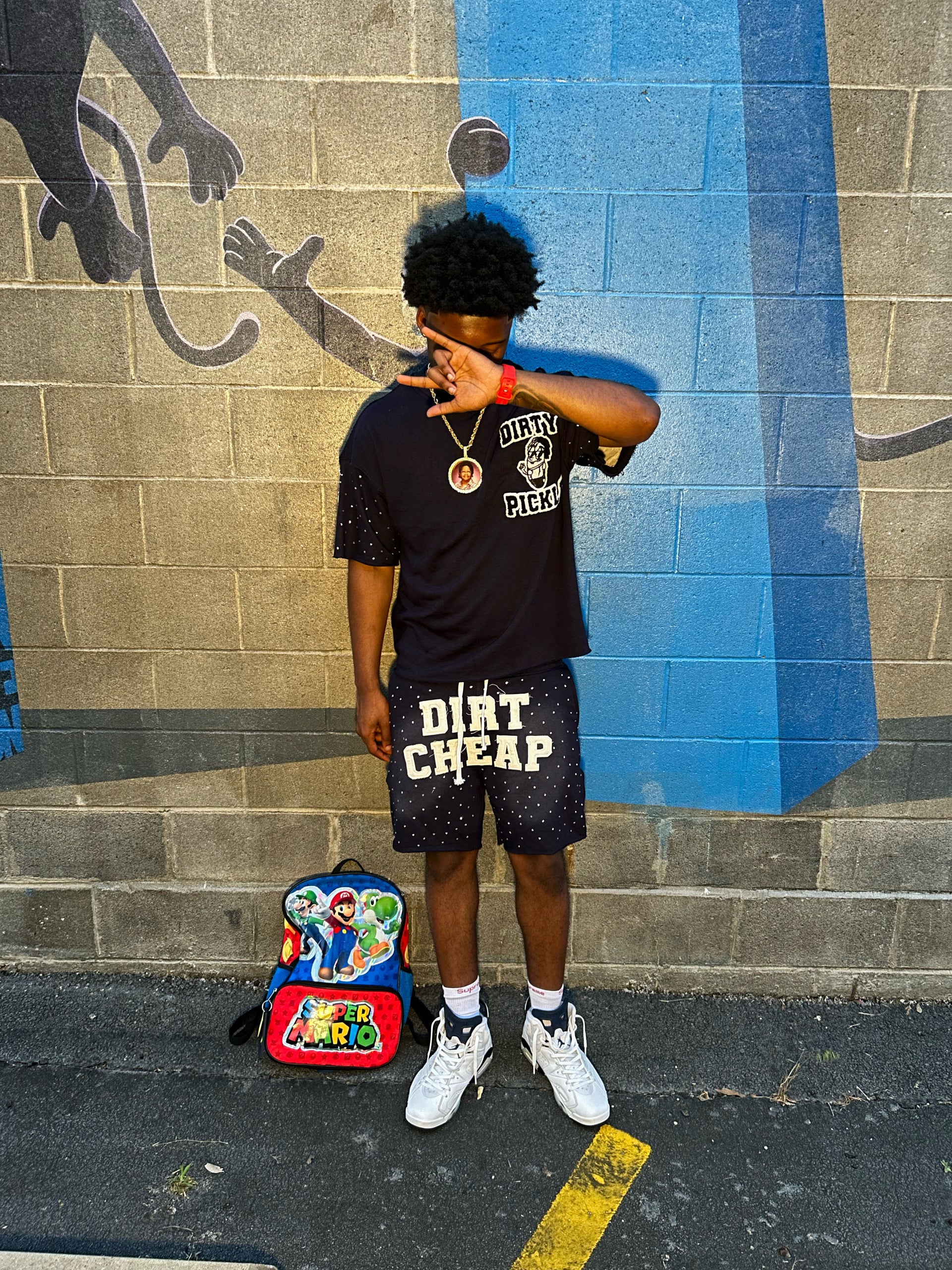 DC Navy Blue shorts set